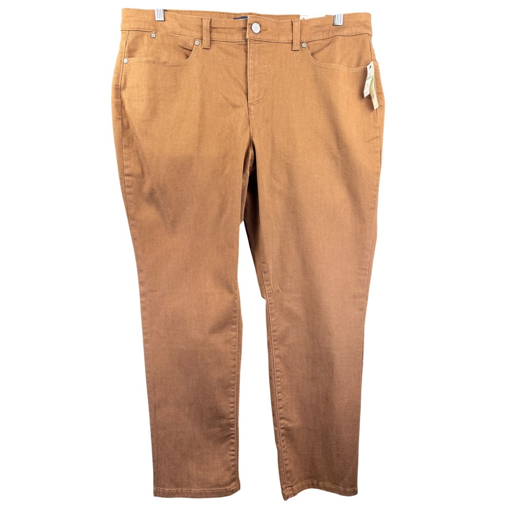 Talbots Simply Flattering Collection Ankle Pants Womens 18W Camel Brown NWT